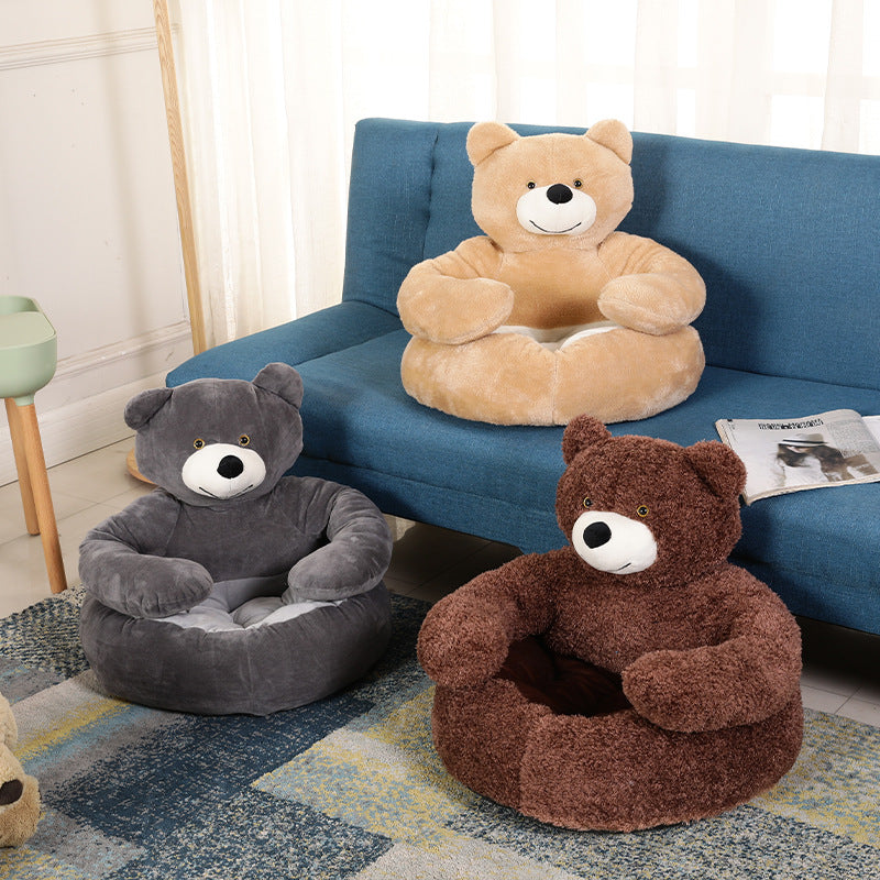 Kuschelbärenbett - Haustier rein - Bär satt!