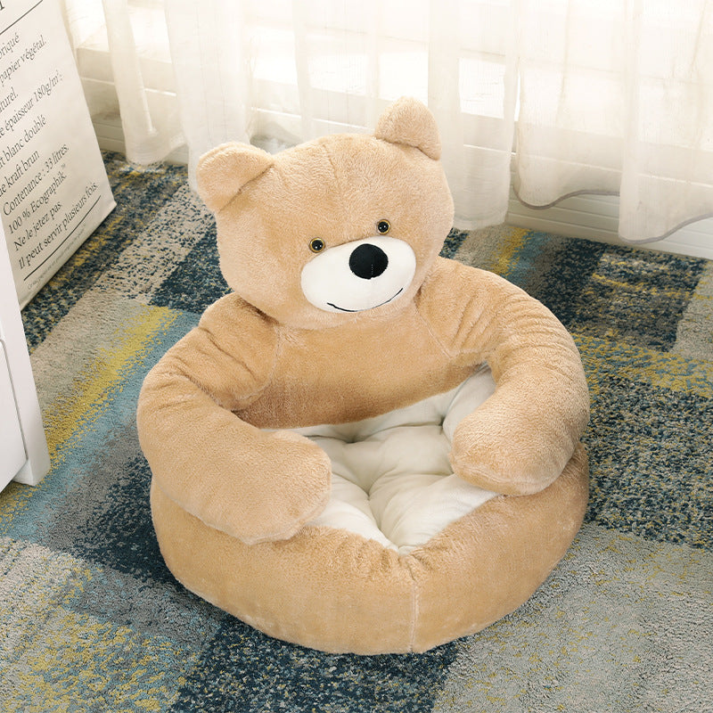 Kuschelbärenbett - Haustier rein - Bär satt!