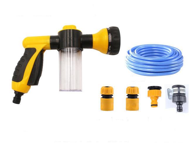 Hundeduschkopf mit 4 Adaptern inkl. 10 m Schlauch - Schaum für den Wuff, der Dreck geht schnell uff!