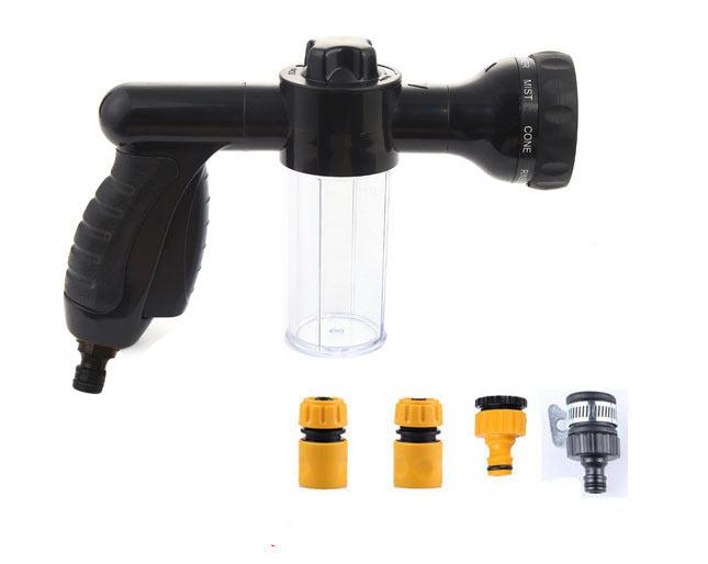 Hundeduschkopf mit 4 Adaptern inkl. 10 m Schlauch - Schaum für den Wuff, der Dreck geht schnell uff!