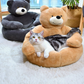Kuschelbärenbett - Haustier rein - Bär satt!