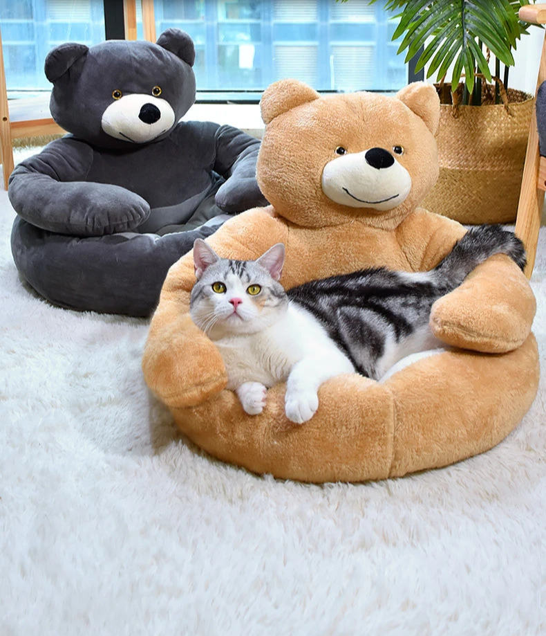 Kuschelbärenbett - Haustier rein - Bär satt!