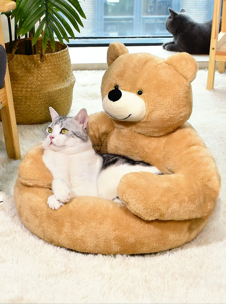 Kuschelbärenbett - Haustier rein - Bär satt!