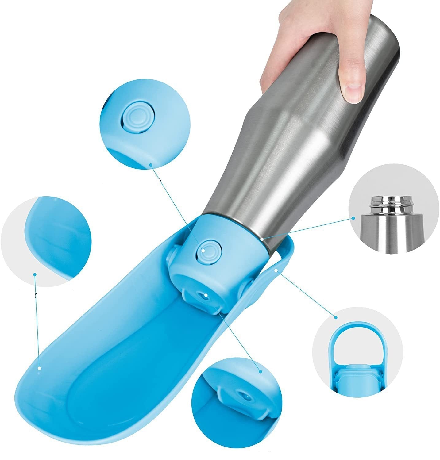 Tragbare Wasserflasche - Erfrischung-to-go: So bleibt dein Hund auf jeder Gassi-Runde cool!